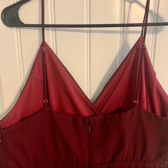New NWT Birdy Grey “Kaia” Chiffon Gown Maxi Dress Cabernet Burgundy Wine Red - Picture 11 of 13